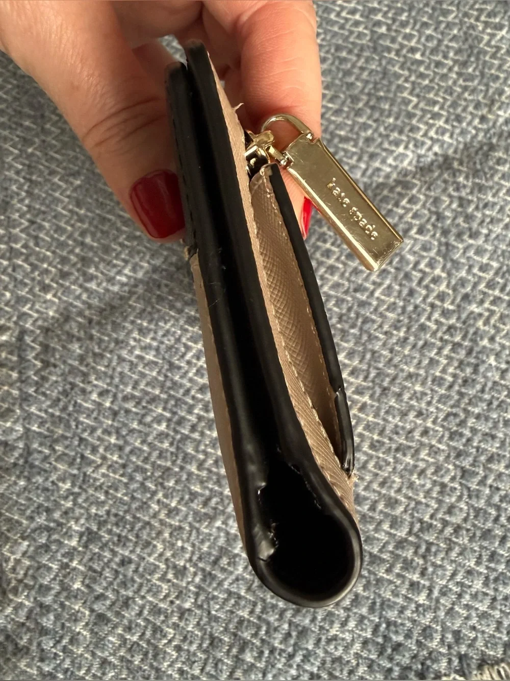 Kate SpadeTwo-Tone Black and Tan Saffiano Wallet